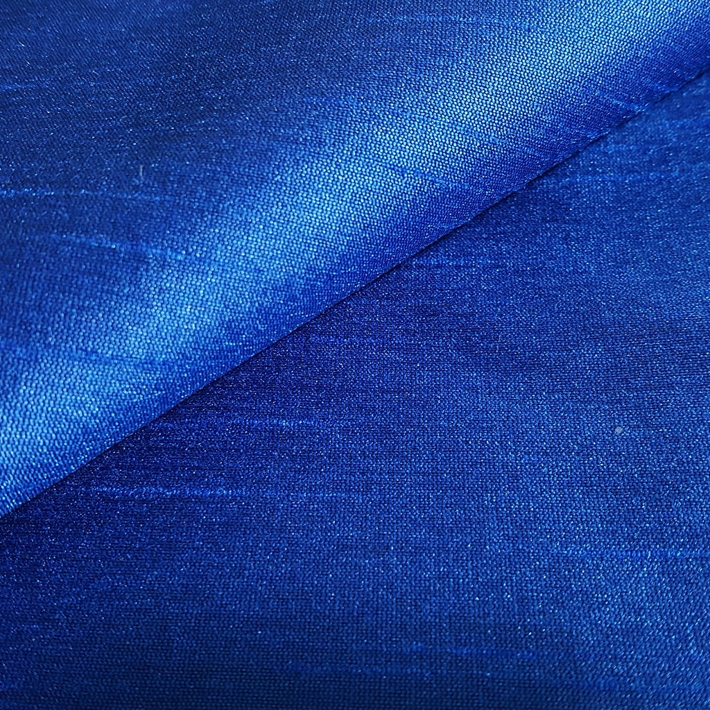 BLUE COBALT SAPPHIRE FAUX SILK DUPIONI