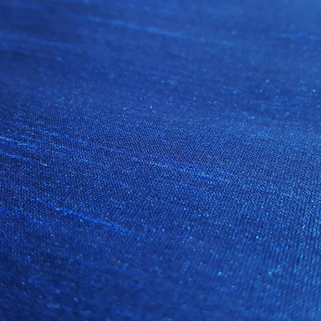 BLUE COBALT SAPPHIRE FAUX SILK DUPIONI