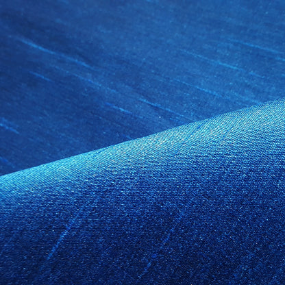 BLUE COBALT SAPPHIRE FAUX SILK DUPIONI