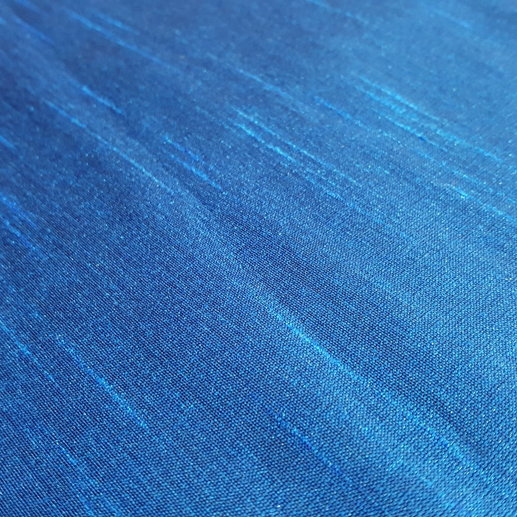 BLUE COBALT SAPPHIRE FAUX SILK DUPIONI