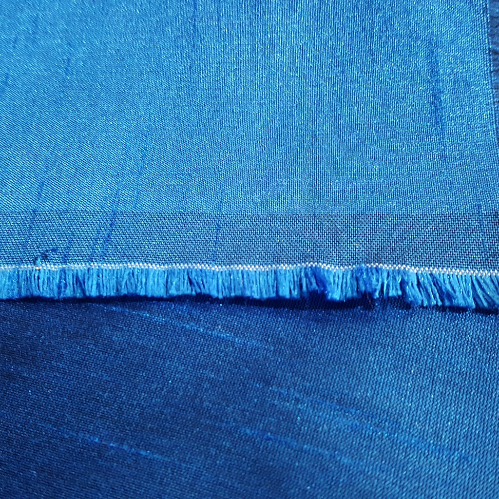 BLUE COBALT SAPPHIRE FAUX SILK DUPIONI