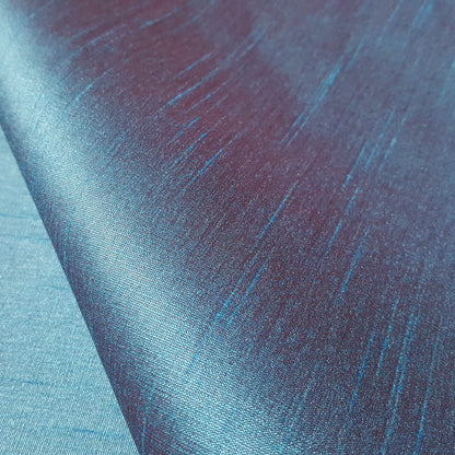 BLUE TURQUOISE RED FAUX SILK DUPIONI