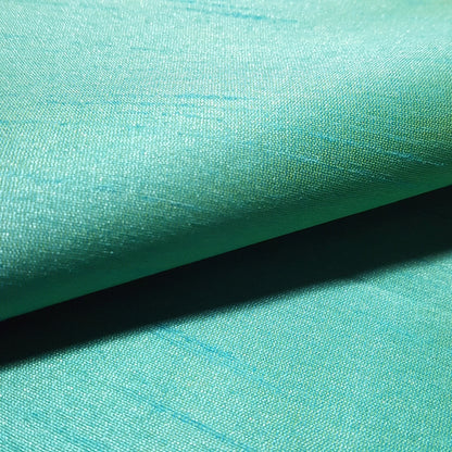 BLUE TURQUOISE YELLOW FAUX SILK DUPIONI 56"