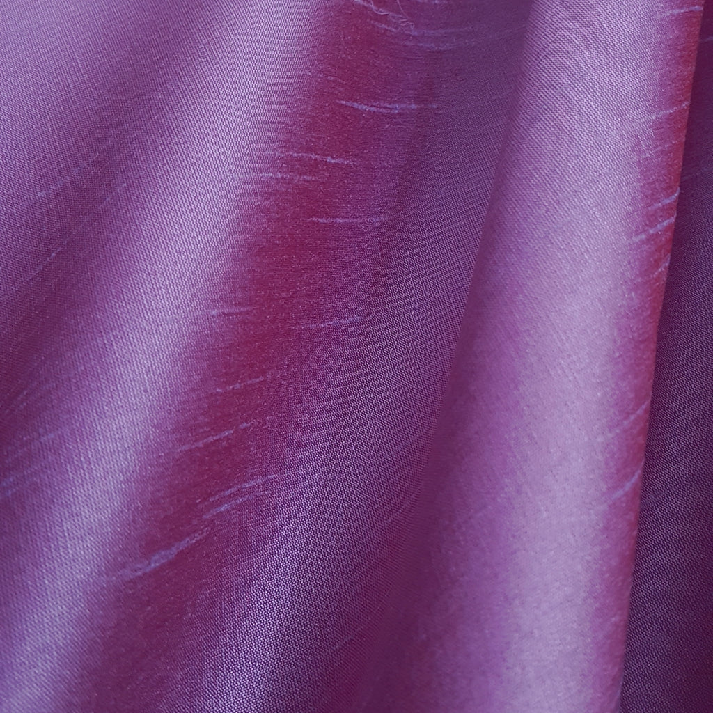 PURPLE LILAC RED FAUX SILK DUPIONI
