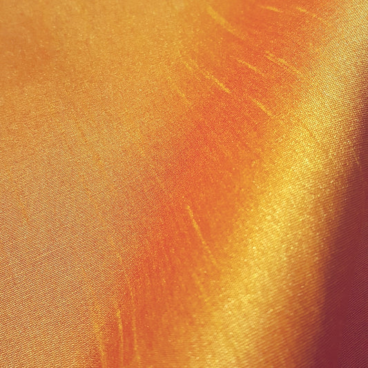 YELLOW ORANGE MARIGOLD FAUX SILK DUPIONI