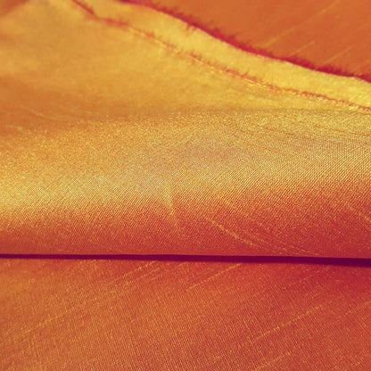 YELLOW ORANGE MARIGOLD FAUX SILK DUPIONI