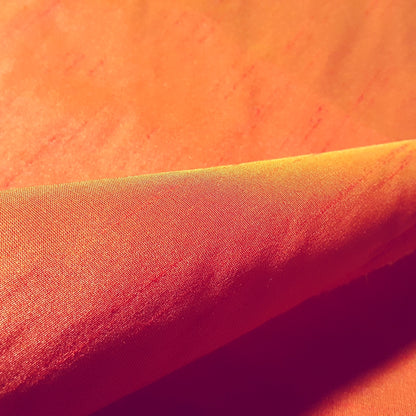 ORANGE TANGERINE SUNSET FAUX SILK DUPIONI 58"