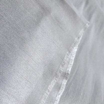 GRAY PLATINUM SILVER FAUX SILK DUPIONI