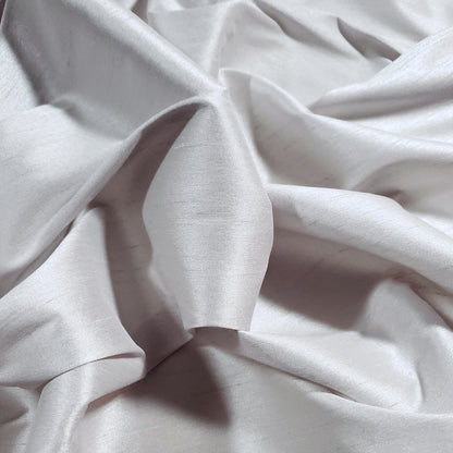 GRAY PLATINUM SILVER FAUX SILK DUPIONI