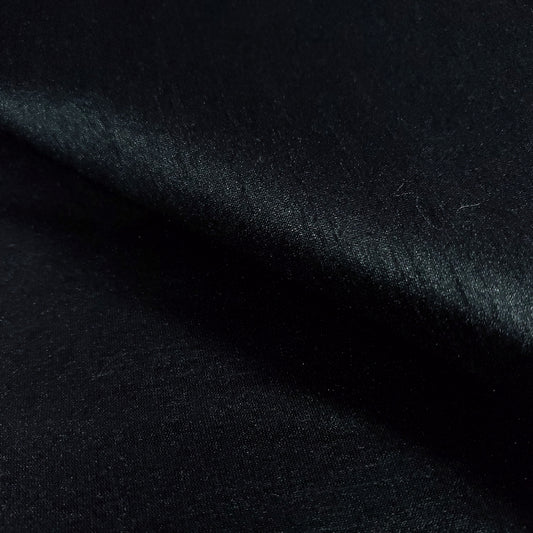 BLACK FAUX SILK DUPIONI