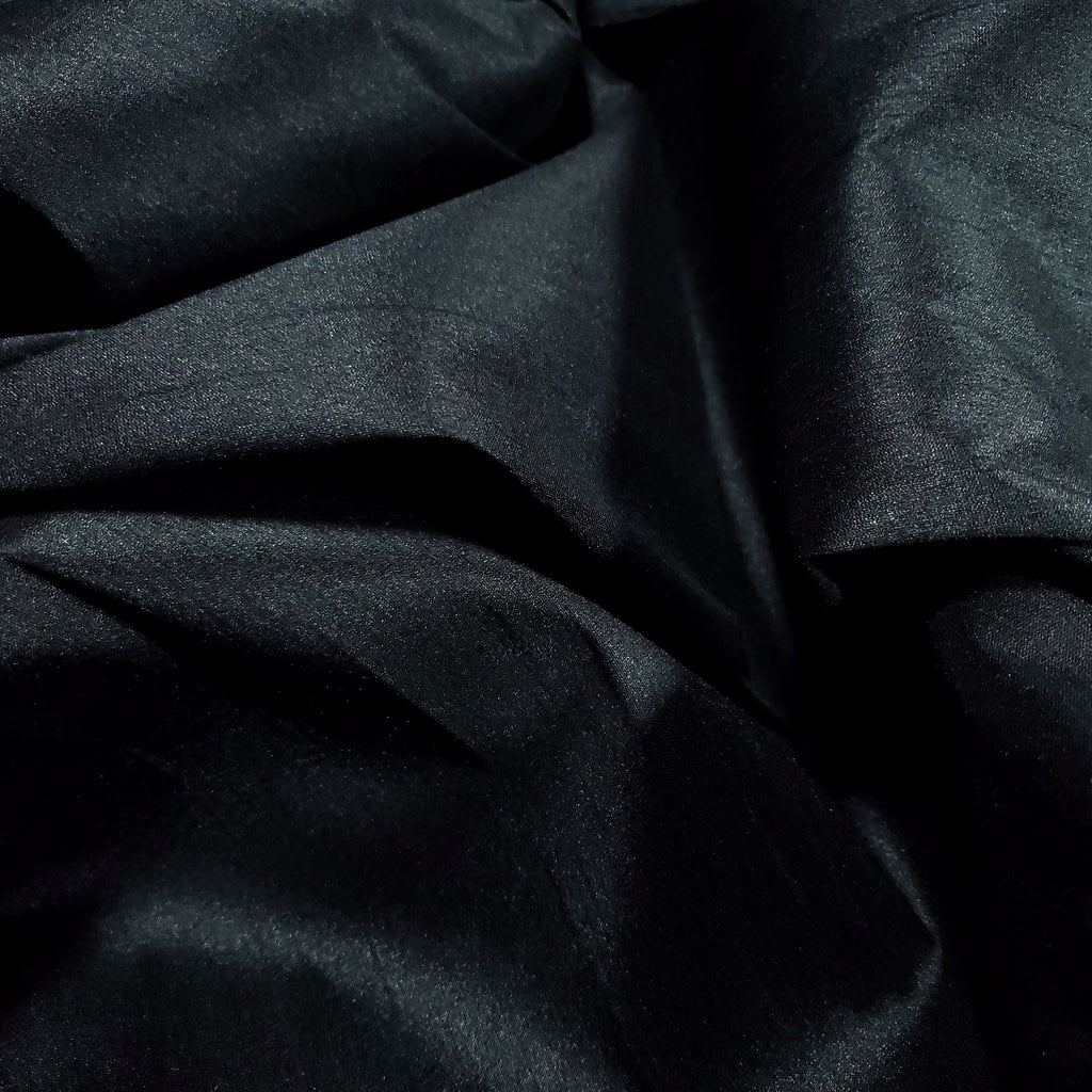 BLACK FAUX SILK DUPIONI