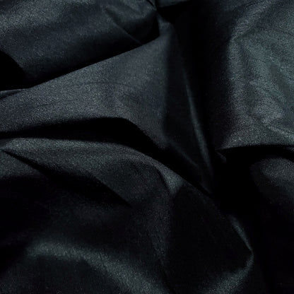 BLACK FAUX SILK DUPIONI