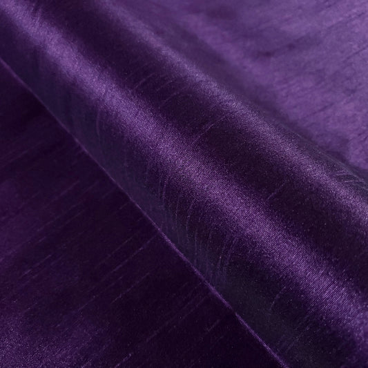 PURPLE MIDNIGHT FAUX SILK DUPIONI