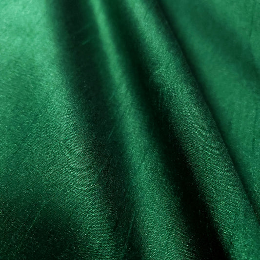 GREEN HUNTER FAUX SILK DUPIONI