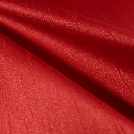 RED FAUX SILK DUPIONI