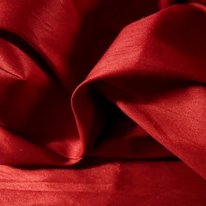 RED FAUX SILK DUPIONI