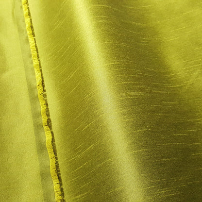 GREEN YELLOW CELERY CHARTREUSE FAUX SILK DUPIONI 58"