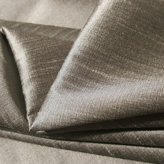 GRAY TAUPE FAUX SILK DUPIONI
