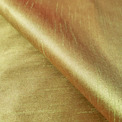 GREEN LIME RED TWO TONE FAUX SILK DUPIONI