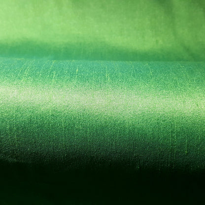GREEN LIME TURQUOISE FAUX SILK DUPIONI