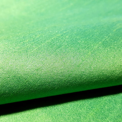 GREEN LIME TURQUOISE FAUX SILK DUPIONI