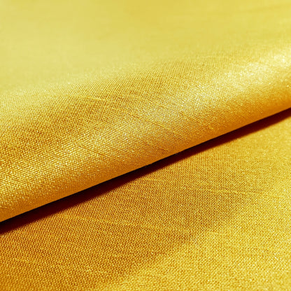 YELLOW MUSTARD FAUX SILK DUPIONI