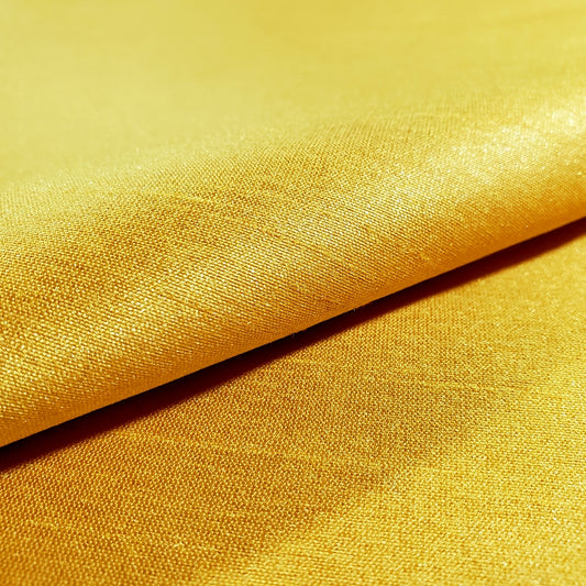 YELLOW MUSTARD FAUX SILK DUPIONI