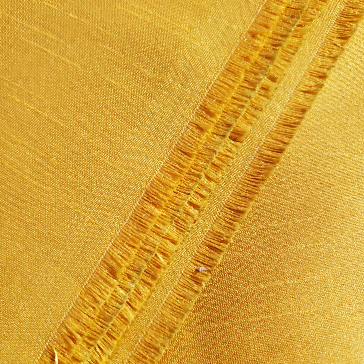 YELLOW MUSTARD FAUX SILK DUPIONI