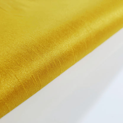 YELLOW MUSTARD FAUX SILK DUPIONI