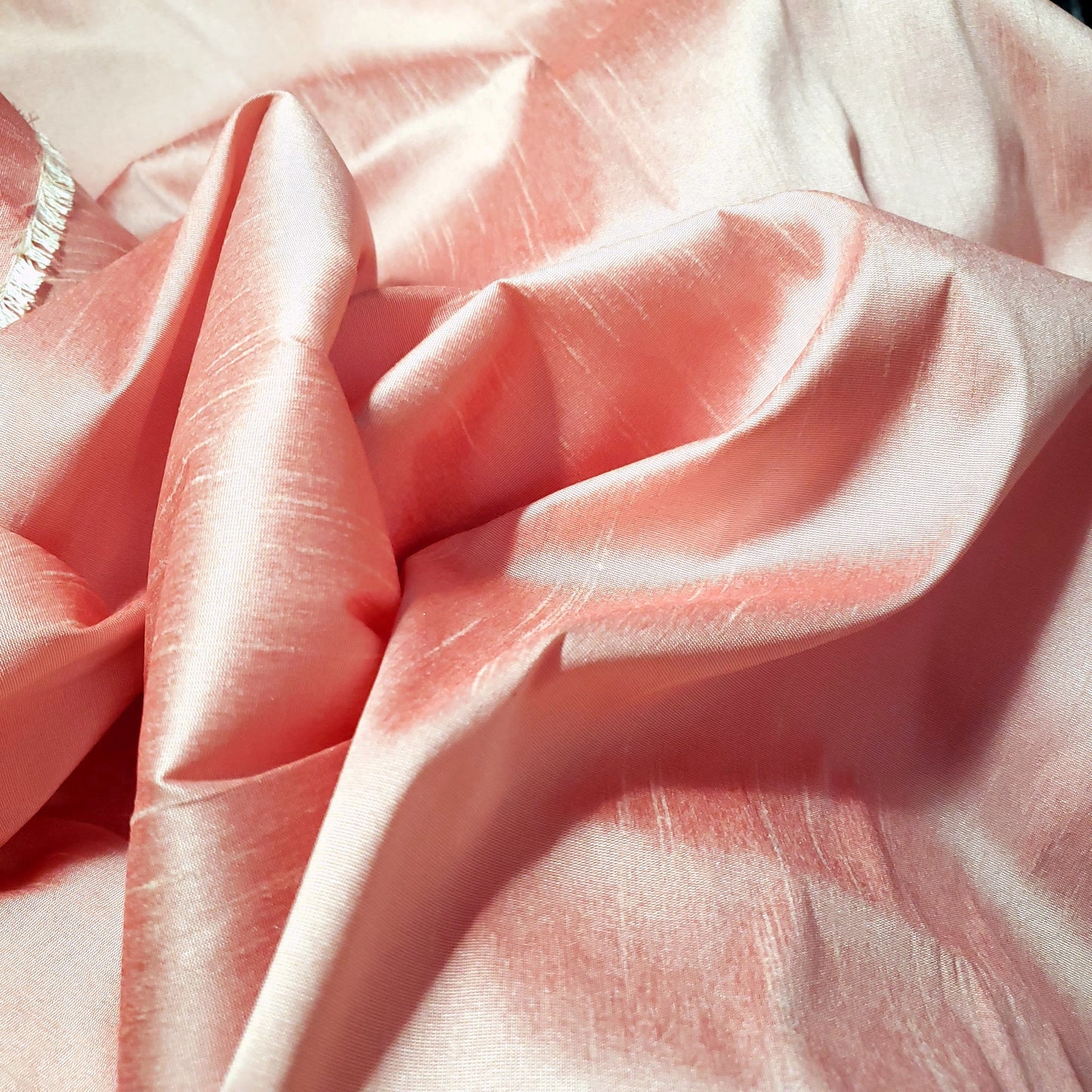 PINK PEARL CORAL FAUX SILK DUPIONI