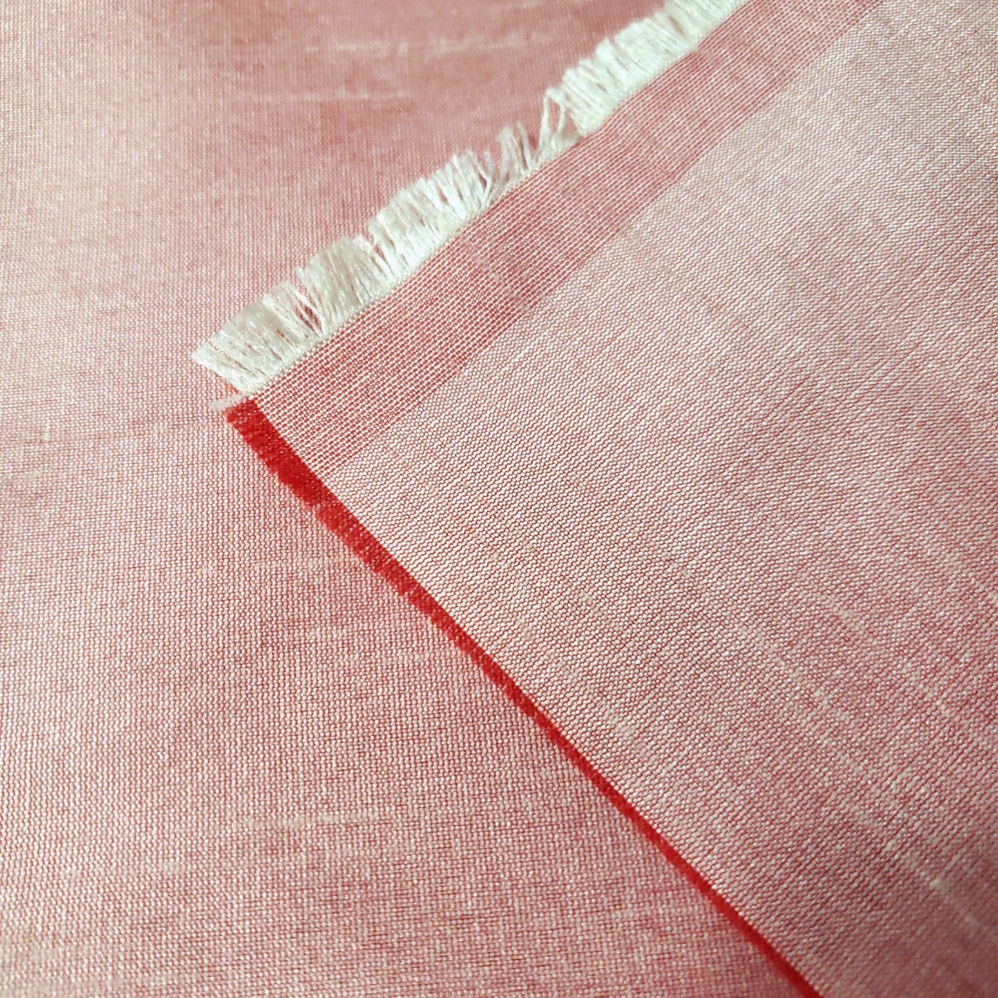 PINK PEARL CORAL FAUX SILK DUPIONI