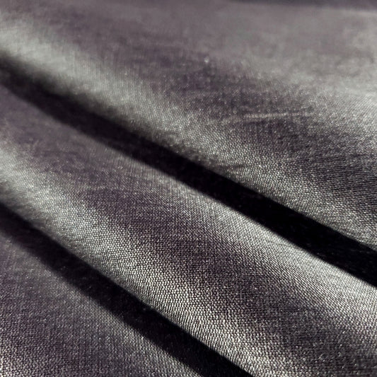 GRAY CHARCOAL SEAL FAUX SILK DUPIONI