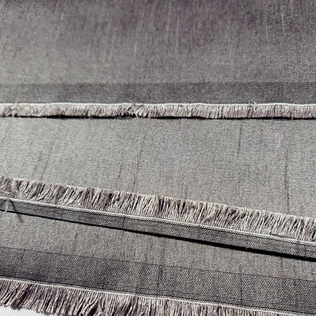 GRAY CHARCOAL SEAL FAUX SILK DUPIONI