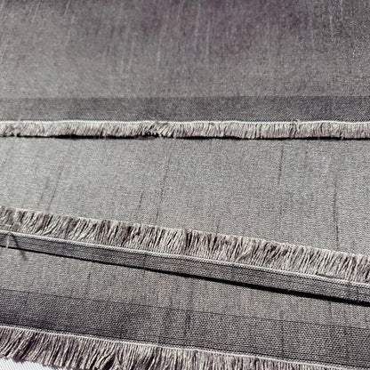 GRAY CHARCOAL SEAL FAUX SILK DUPIONI