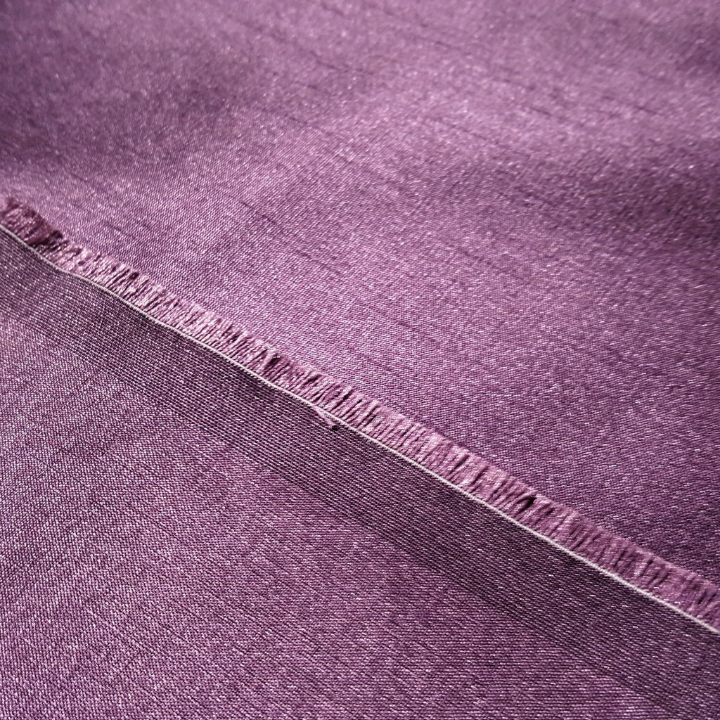 PURPLE DUSTY PLUM FAUX SILK DUPIONI
