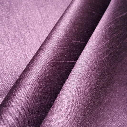 PURPLE DUSTY PLUM FAUX SILK DUPIONI