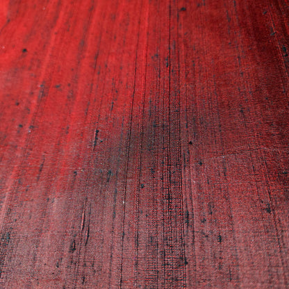 CRIMSON RED BLACK SILK DUPIONI
