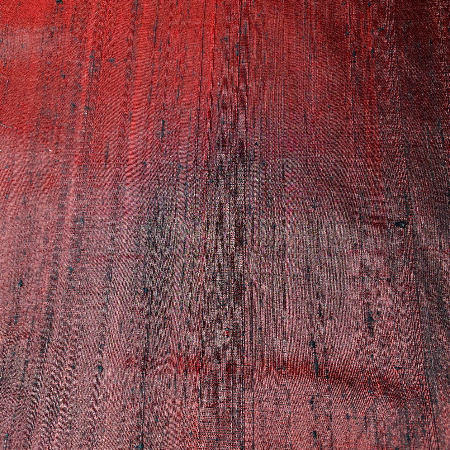 CRIMSON RED BLACK SILK DUPIONI