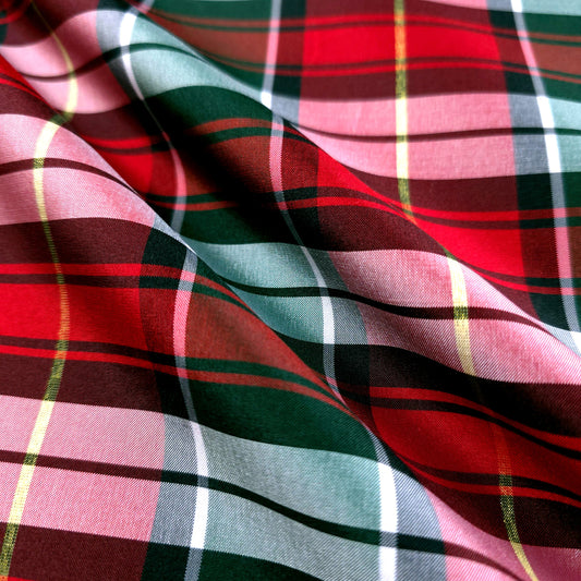 CLASSIC SANTA TARTAN PLAID TAFFETA