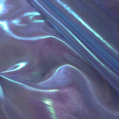 BLU BLUE PINK GREEN HOLOGRAPHIC IRIDESCENT METALLIC LAME