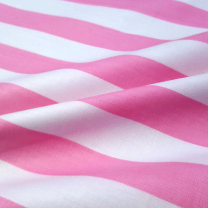ONE INCH STRIPE PINK WHITE POLYCOTTON