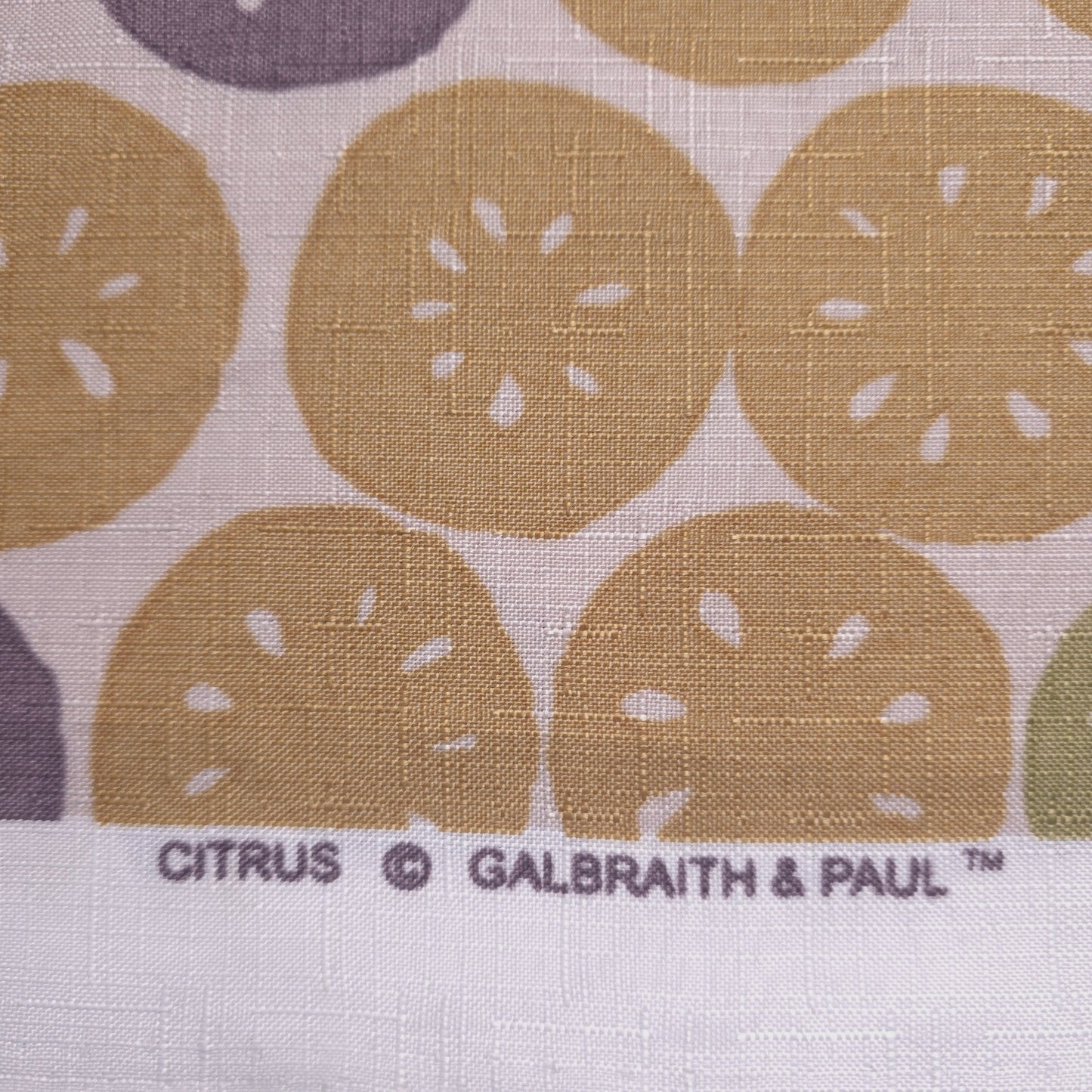 SAND DOLLAR CITRUS FAUX LINEN DRAPERY FABRIC