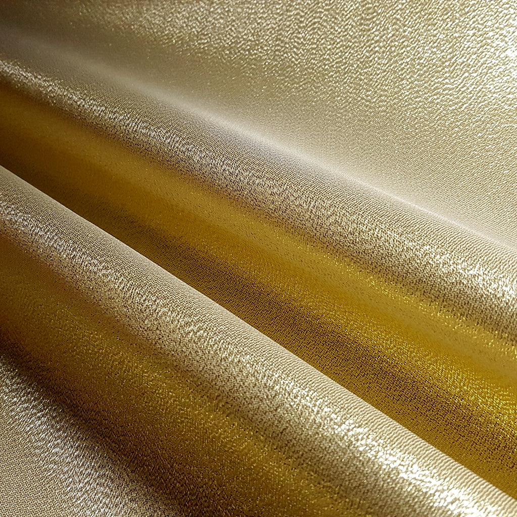 GOLD WHITE CRYSTAL SHIMMER LAME FABRIC