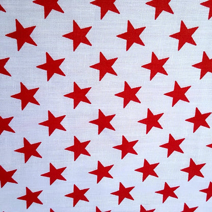 STAR SPANGLED POLYCOTTON RED ON WHITE