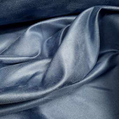 BRUSHED SUEDE UPHOLSTERY FABRIC COPEN BLUE