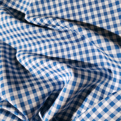 POLY POPLIN BLUE TURQUOISE SMALL GINGHAM
