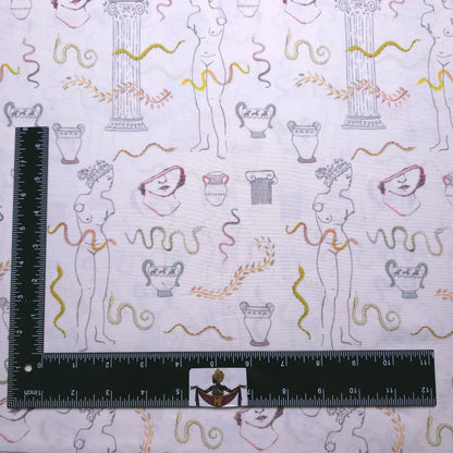 GREEK ROMAN MUSE CREAM COTTON POLYESTER FABRIC
