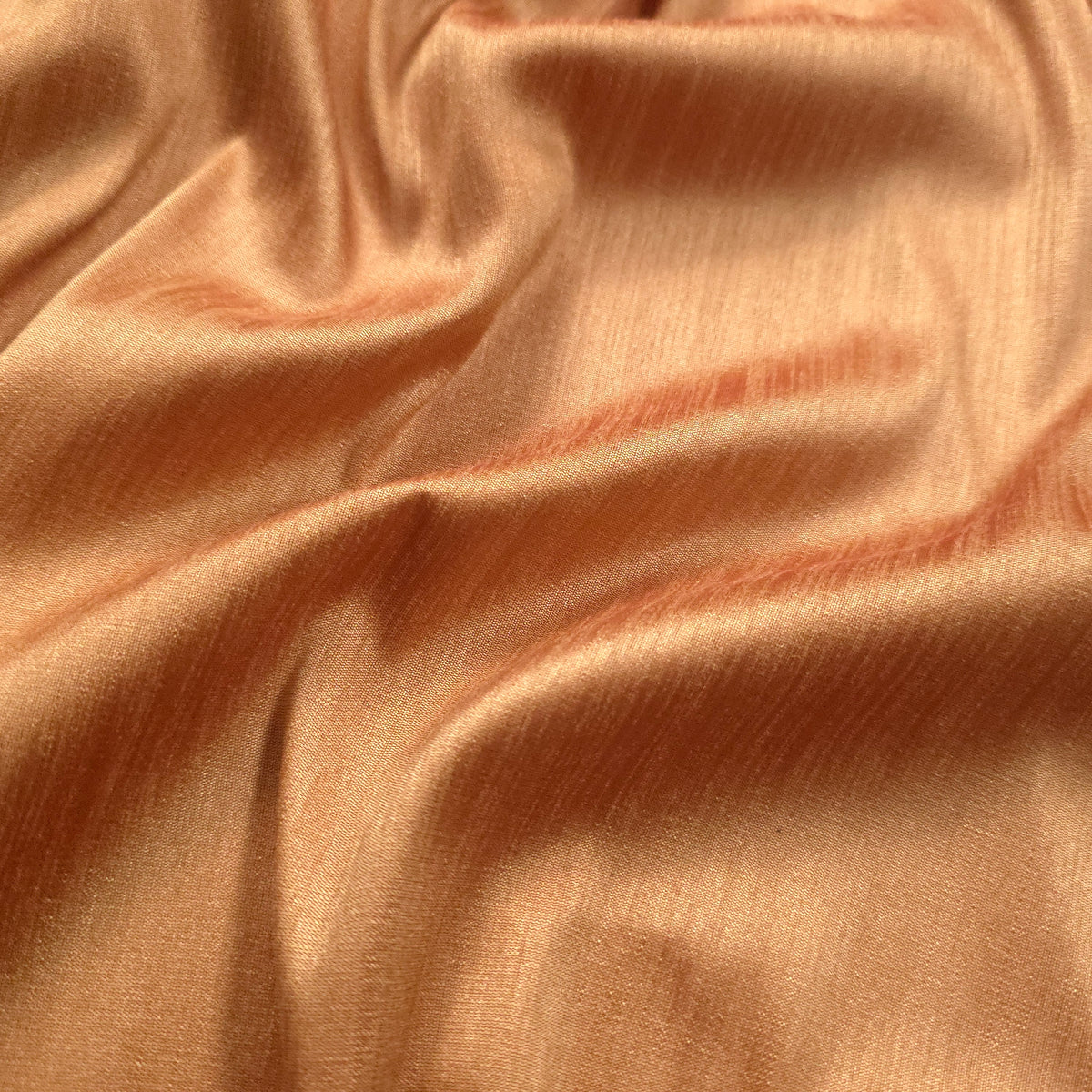 VINTAGE CANTALOUPE COPPER TAJ DUPIONI FAUX SILK FABRIC