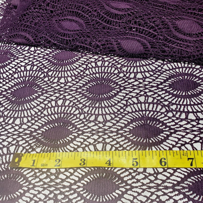 FAUX CROCHET BOHEMIAN EYE LACE PLUM PURPLE