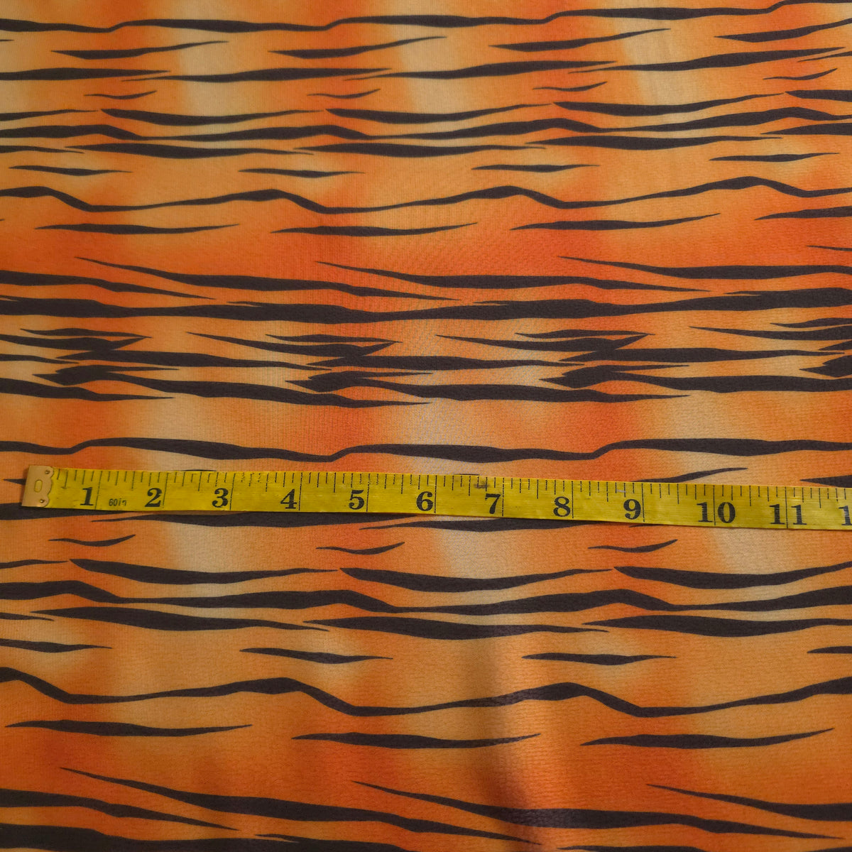 ORANGE BROWN TIGER PRINT CHIFFON